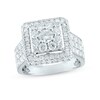 Thumbnail Image 1 of 2-1/3 CT. T.W. Composite Cushion-Shaped Diamond Double Frame Engagement Ring in 14K White Gold