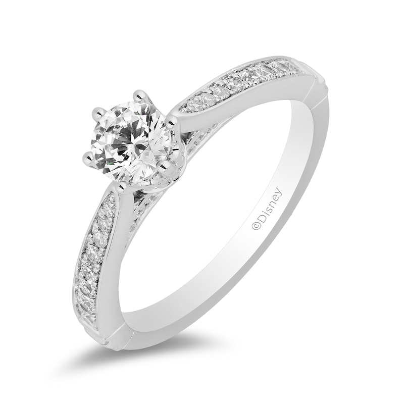 Enchanted Disney Majestic Princess 3/4 CT. T.W. Diamond Crown Engagement Ring in 14K White Gold