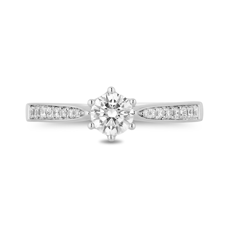 Enchanted Disney Majestic Princess 3/4 CT. T.W. Diamond Crown Engagement Ring in 14K White Gold