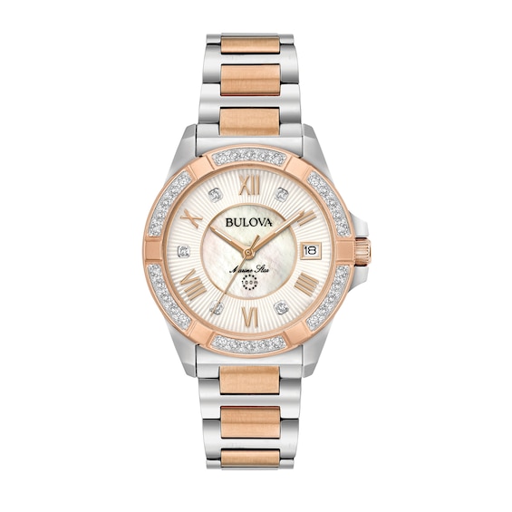 Ladies' Bulova Marine Star 1/10 Diamond Two-Tone Watch