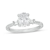 Thumbnail Image 1 of 1-1/5 CT. T.W. Certified Oval Diamond Collar Engagement Ring in Platinum (I/SI2)