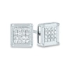 Men's 1/10 CT. T.W. Composite Square Diamond Stud Earrings in 14K White Gold