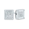 Thumbnail Image 0 of Men's 1/10 CT. T.W. Composite Square Diamond Stud Earrings in 14K White Gold