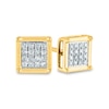 Men's 1/10 CT. T.W. Composite Square Diamond Stud Earrings in 14K Gold