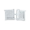Thumbnail Image 1 of 1/8 CT. T.W. Composite Square Diamond Overlapping Stud Earrings in 14K White Gold