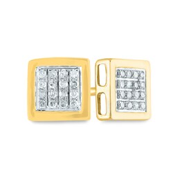 Men's 1/10 CT. T.W. Composite Diamond Square Stud Earrings in 14K Gold