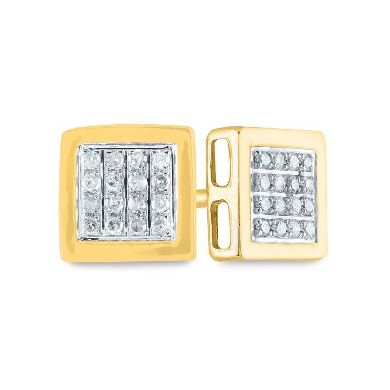 Main Image 1 of Men's 1/10 CT. T.W. Composite Diamond Square Stud Earrings in 14K Gold