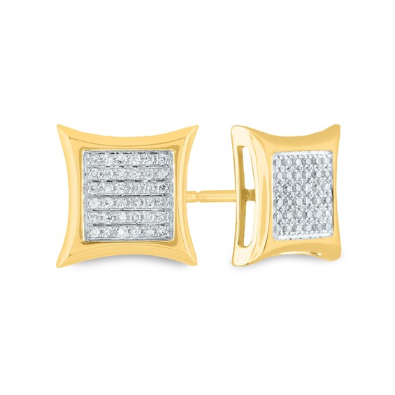 Men's Composite 1/8 CT. T.W. Diamond Concave Stud Earrings in 14K Gold Men's Composite 1/8 CT. T.W. Diamond Concave Stud Earrings in 14K Gold