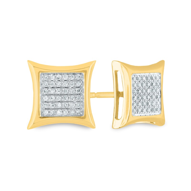 Main Image 1 of Composite 1/8 CT. T.W. Diamond Concave Stud Earrings in 14K Gold