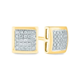 Men's 1/6 CT. T.W. Composite Diamond Square Stud Earrings in 14K Gold