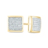 Thumbnail Image 0 of Men's 1/3 CT. T.W. Composite Diamond Square Stud Earrings in 14K Gold