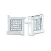Men's 1/8 CT. T.W. Composite Square Diamond Overlapping Stud Earrings in 14K White Gold