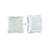 Men's 1/6 CT. T.W. Composite Diamond Concave Stud Earrings in 14K White Gold