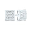 Men's 1/6 CT. T.W. Composite Diamond Concave Stud Earrings in 14K White Gold