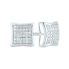 Thumbnail Image 1 of 1/4 CT. T.W. Composite Diamond Concave Stud Earrings in 14K White Gold