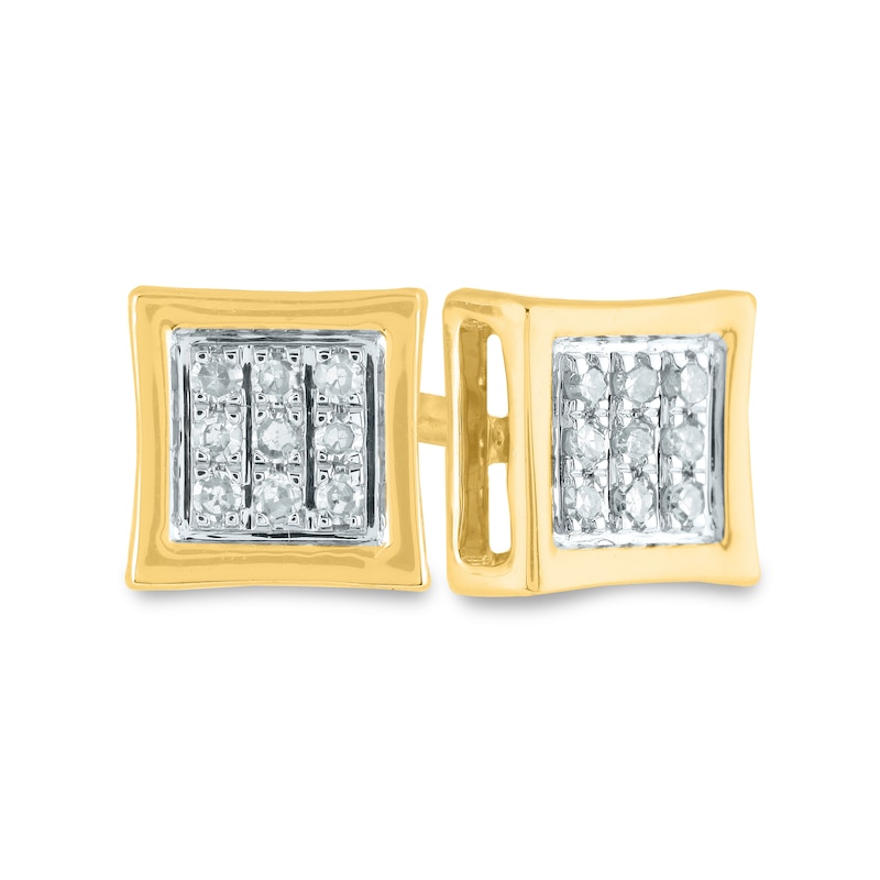 Men's 1/20 CT. T.W. Composite Diamond Concave Stud Earrings in 14K Gold