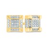 Thumbnail Image 0 of Men's 1/10 CT. T.W. Composite Square Diamond Frame Stud Earrings in 14K Gold