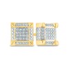 Men's 1/6 CT. T.W. Composite Square Diamond Frame Stud Earrings in 14K Gold