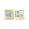 Thumbnail Image 0 of Men's 1/6 CT. T.W. Composite Square Diamond Frame Stud Earrings in 14K Gold