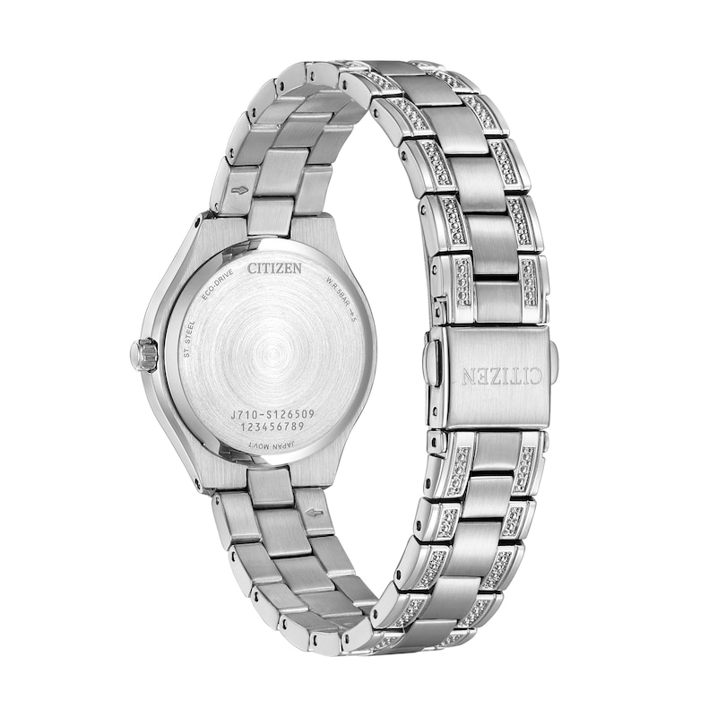 Main Image 4 of Ladies' Citizen Eco-Drive® Silhouette Crystal Accent Watch with Pink Dial (Model: FE1230-51X)