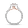 Thumbnail Image 2 of Enchanted Disney Moana 1 CT. T.W. Pear-Shaped Diamond Double Frame Engagement Ring in 14K Two-Tone Gold