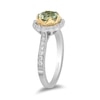 Thumbnail Image 2 of Enchanted Disney Tiana 7.0mm Green Quartz and 1/3 CT. T.W. Diamond Scallop Frame Engagement Ring in 14K Two-Tone Gold
