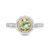 Thumbnail Image 4 of Enchanted Disney Tiana 7.0mm Green Quartz and 1/3 CT. T.W. Diamond Scallop Frame Engagement Ring in 14K Two-Tone Gold