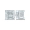 Men's 1/6 CT. T.W. Composite Square Diamond Frame Stud Earrings in 14K White Gold