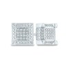 Thumbnail Image 0 of Men's 1/6 CT. T.W. Composite Square Diamond Frame Stud Earrings in 14K White Gold