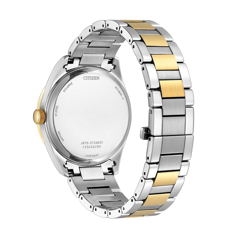 Ladies' Citizen Eco-Drive® Arezzo Two-Tone Watch with White Dial (Model: AW1694-50A)
