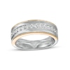 Thumbnail Image 1 of Vera Wang Men's 5/8 CT. T.W. Diamond Vintage-Style Wedding Band in 14K Two-Tone Gold