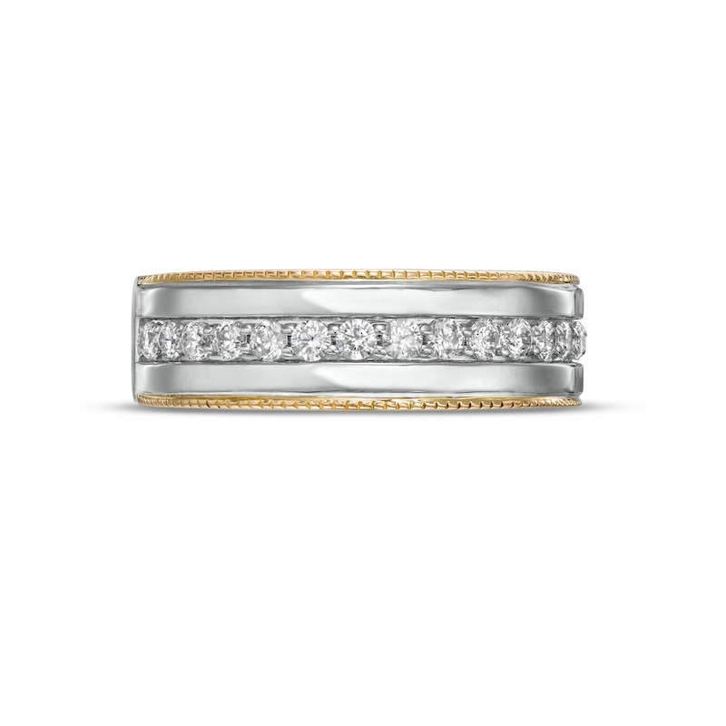 Vera Wang Men's 5/8 CT. T.W. Diamond Vintage-Style Wedding Band in 14K Two-Tone Gold