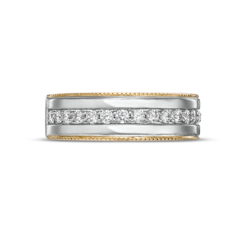 Main Image 3 of Vera Wang Men's 5/8 CT. T.W. Diamond Vintage-Style Wedding Band in 14K Two-Tone Gold