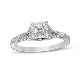 Vera Wang Love Collection 1-1/3 CT. T.W. Certified Asscher-Cut Diamond Engagement Ring in 14K White Gold (I/SI2)