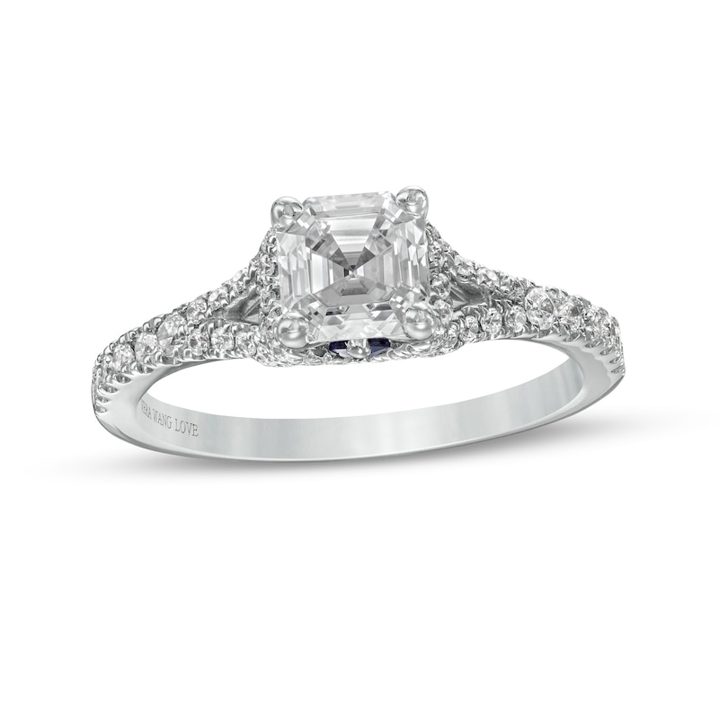 Main Image 1 of Vera Wang Love Collection 1-1/3 CT. T.W. Certified Asscher-Cut Diamond Engagement Ring in 14K White Gold (I/SI2)
