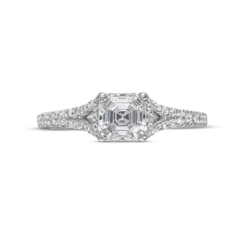 Main Image 3 of Vera Wang Love Collection 1-1/3 CT. T.W. Certified Asscher-Cut Diamond Engagement Ring in 14K White Gold (I/SI2)