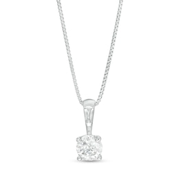 1/3 CT. Certified Diamond Solitaire Pendant in 14K White Gold (J/I2)