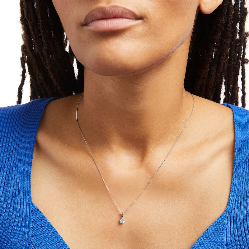 Main Image 2 of 1/3 CT. Certified Diamond Solitaire Pendant in 14K White Gold (J/I2)