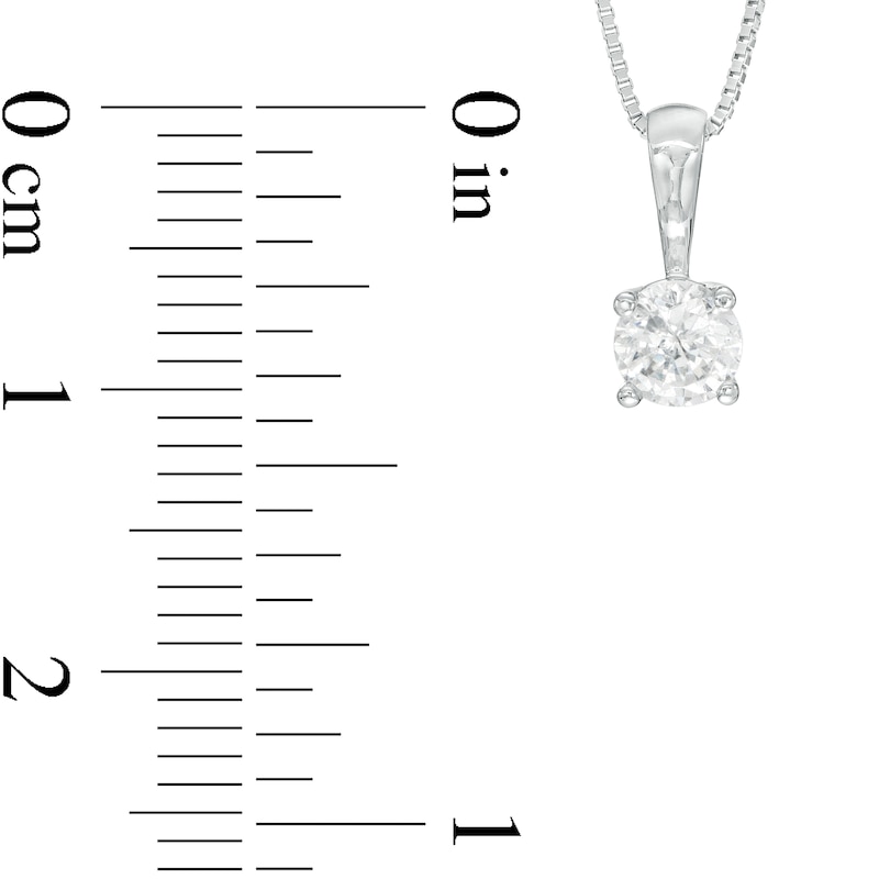 Main Image 3 of 1/3 CT. Certified Diamond Solitaire Pendant in 14K White Gold (J/I2)