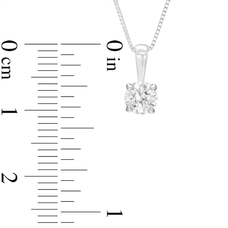 1/2 CT. Certified Diamond Solitaire Pendant in 14K White Gold (J/I2)