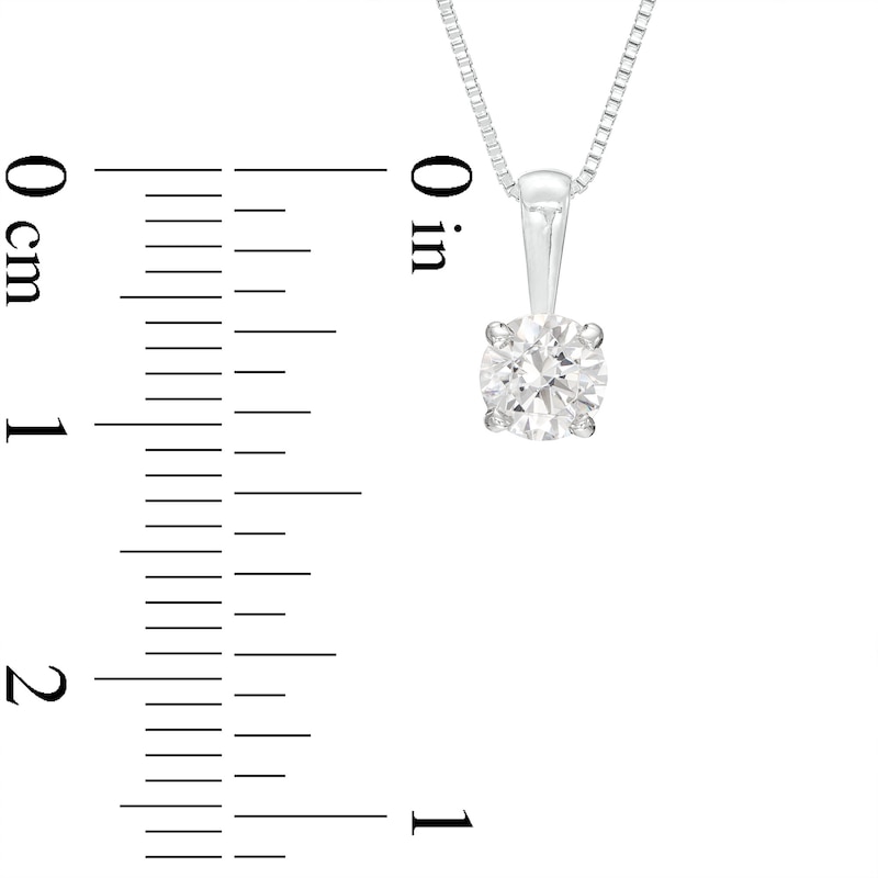 Main Image 2 of 1/2 CT. Certified Diamond Solitaire Pendant in 14K White Gold (J/I2)