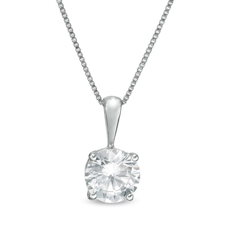 Main Image 1 of 1 CT. Certified Diamond Solitaire Pendant in 14K White Gold (J/I2)