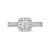 Thumbnail Image 3 of Vera Wang Love Collection Sapphire and 1 CT. T.W. Princess-Cut Diamond Frame Engagement Ring in 14K White Gold