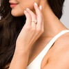 Thumbnail Image 2 of 1/2 CT. T.W. Pear-Shaped Multi-Diamond Double Frame Engagement Ring in 10K Gold