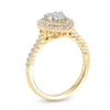 Thumbnail Image 3 of 1/2 CT. T.W. Pear-Shaped Multi-Diamond Double Frame Engagement Ring in 10K Gold