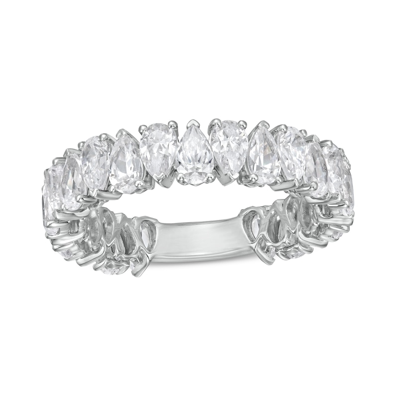 3 CT. T.W. Certified Pear-Shaped Lab-Created Diamond Eternity Anniversary Band in 14K White Gold (F/VS2)