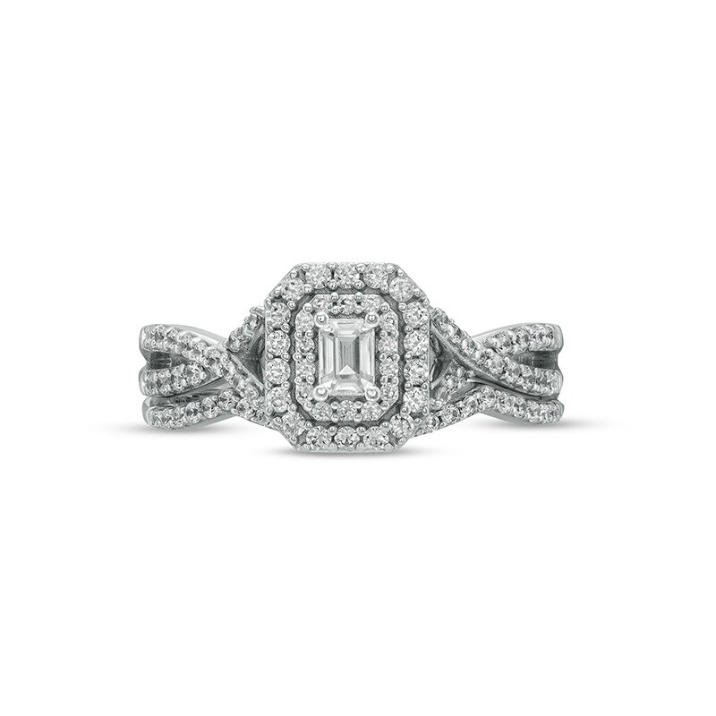 Diamond Bridal Set 5/8 ct tw Round-cut 10K White Gold