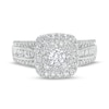 Thumbnail Image 4 of 1-1/4 CT. T.W. Cushion-Shaped Multi-Diamond Frame Triple Row Engagement Ring in 14K White Gold