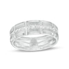 Thumbnail Image 1 of 1/4 CT. T.W. Diamond Channel Brick Pattern Wedding Band in 10K White Gold - Size 10
