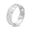 Thumbnail Image 1 of 1/4 CT. T.W. Diamond Channel Brick Pattern Wedding Band in 10K White Gold - Size 10